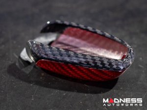 Alfa Romeo Stelvio Key Fob Cover - Carbon Fiber - Red Candy Main/ Black Accents Alfa Romeo Stelvio Key Fob Cover - Carbon Fiber - Red Candy Main/ Black Accents